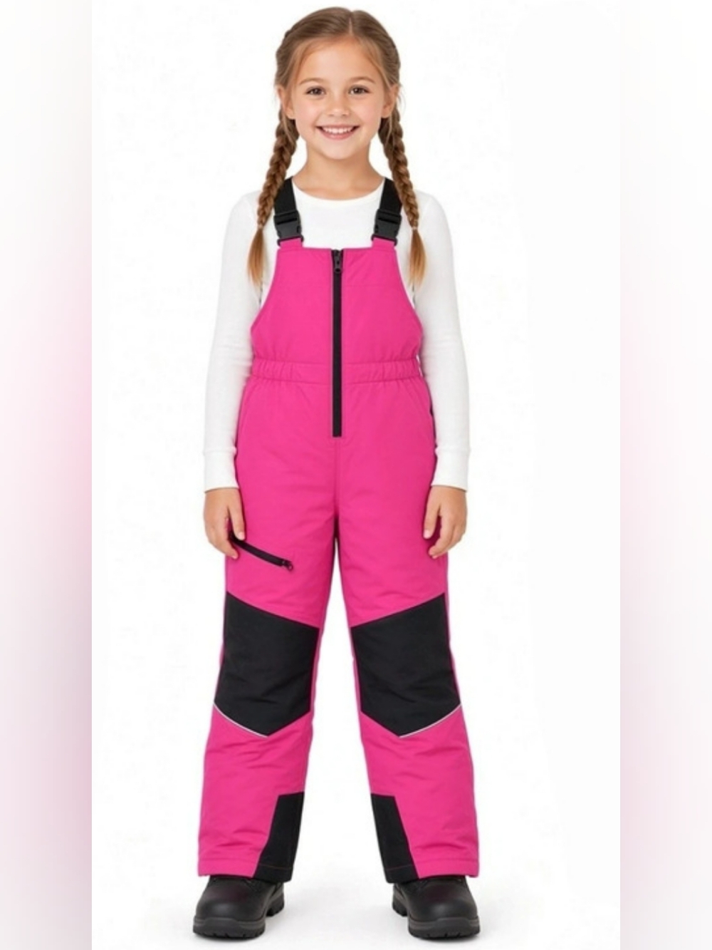 Swisstech Girls Pink & Black Snow Bib Pants XL (14-16) Like New